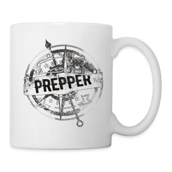 Old Prepper Fox Préparation est tout cadeau - Mug blanc - blanc - Droite