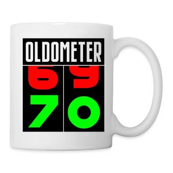Oldometer 70. Geburtstag - Tasse - Weiß - Rechts
