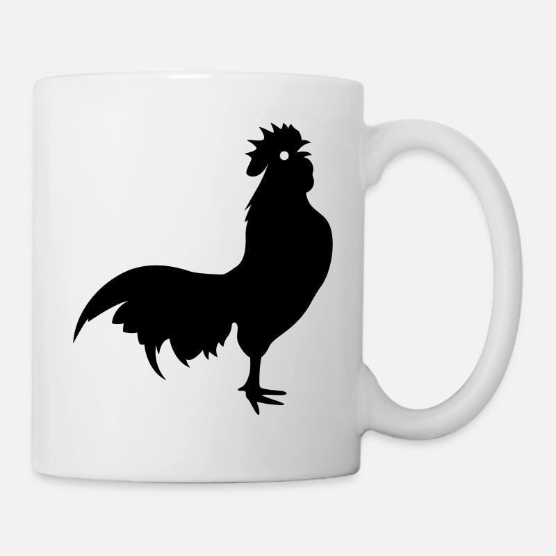 Hahn Tier silhouette - Tasse - Weiß
