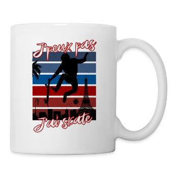 J'peux pas j'ai skate - Skateboard - Mug blanc - blanc - Droite