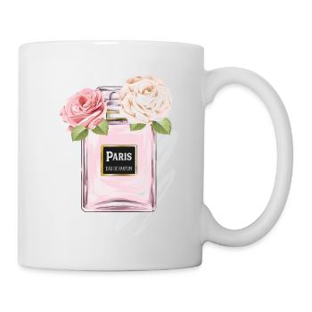 Flacon de parfum avec des roses aquarelles - Mug blanc - blanc - Droite