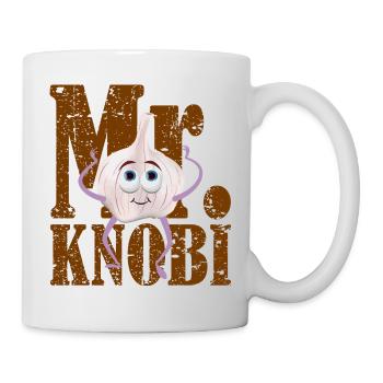Knoblauch Mr. Knobi kochen stinken Koch - Tasse - Weiß - Rechts