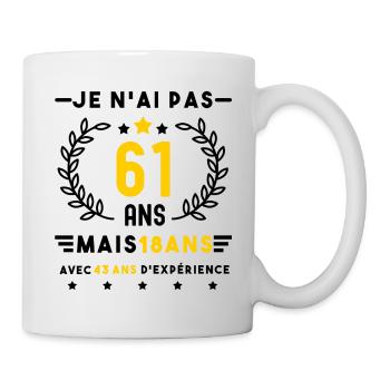 cadeau humour anniversaire 61 ans homme femme - Mug blanc - blanc - Droite