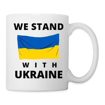 Ukrainische Flagge. wir stehen mit der ukraine - Tasse - Weiß - Rechts
