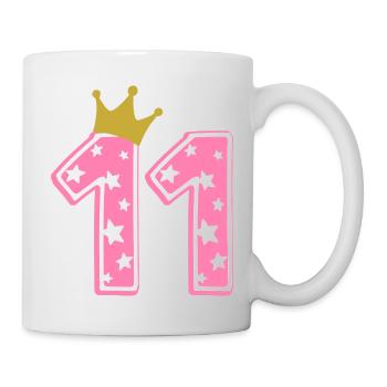 11 Krone 11. Geburtstag 11 Jahre - Tasse - Weiß - Rechts