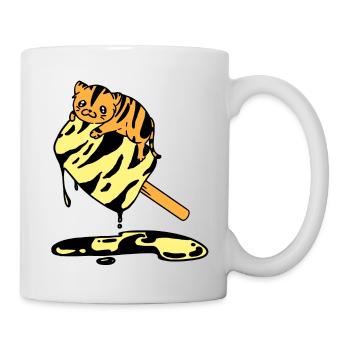 Orange Icecream Cat tiger - Mug - white - Right