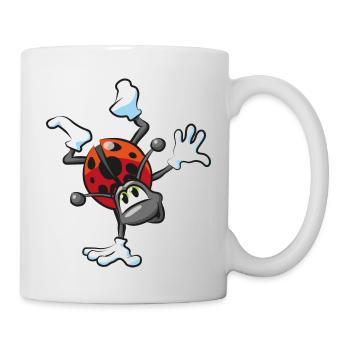 Marienkäfer Handstand Glück Comic - Tasse - Weiß - Rechts