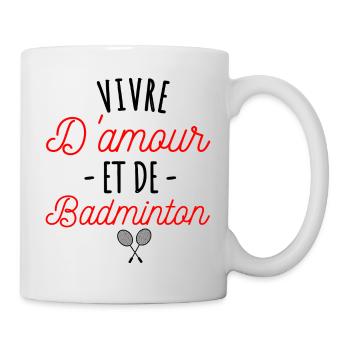 T shirt badminton humour badminton cadeau - Mug blanc - blanc - Droite
