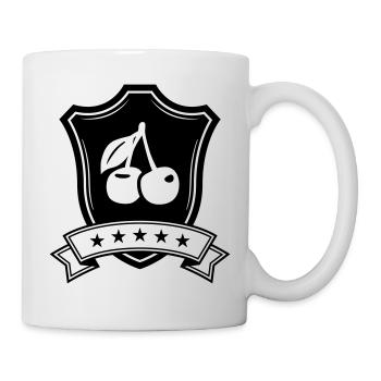 Kirschen schild - Tasse - Weiß - Rechts