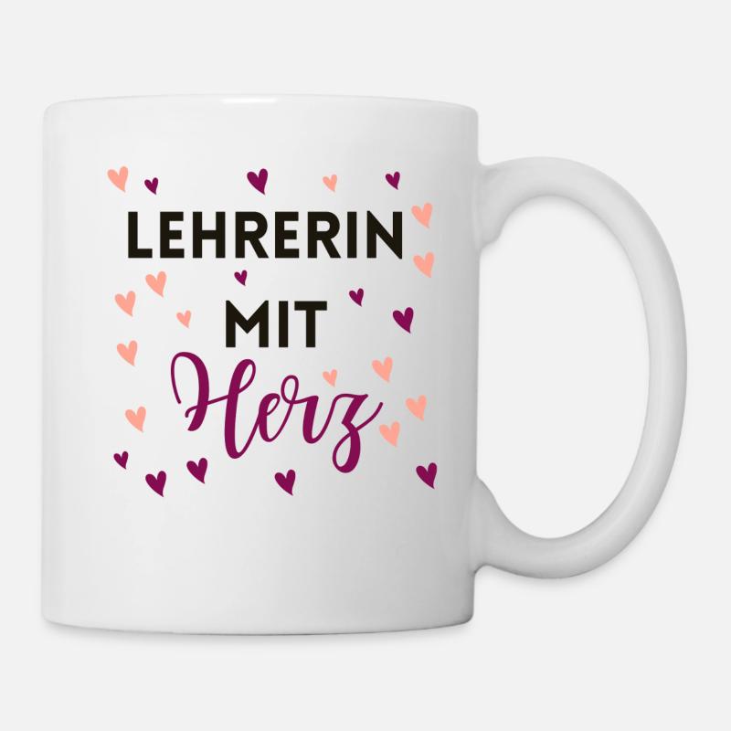 Lehrerin mit Herz - Tasse - Weiß