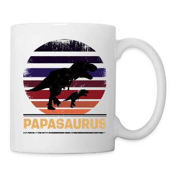 Papasaurus Vater Dinosaurier Familien Papa - Tasse - Weiß - Rechts