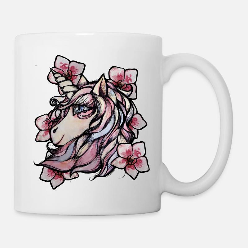 Einhorn Orchideen - Tasse - Weiß