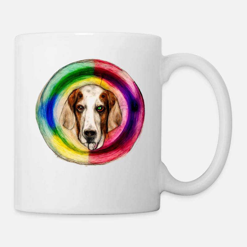 Rainbow Dog Basset Hound - Mug - white