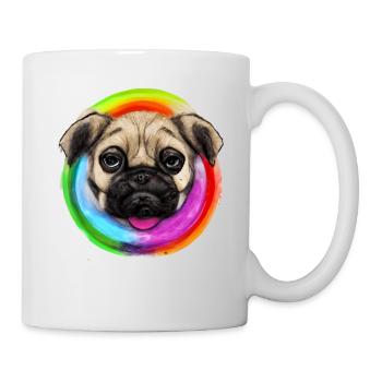 Rainbow Dog Pug - Mug - white - Right
