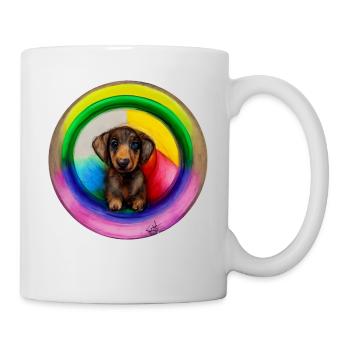 Rainbow Dog Dachshund - Mug - white - Right