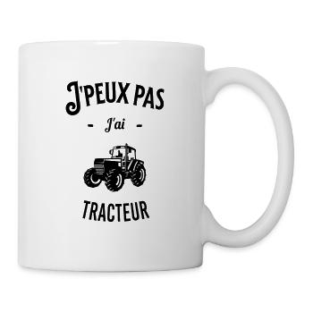 J'peux pas j'ai TRACTEUR - Mug blanc - blanc - Droite