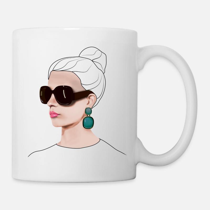 Coole Frau mit Pokerface - Tasse - Weiß