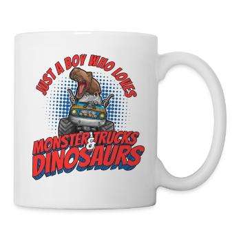 Monster Truck Dinosaur Boy Love I Gift - Mug - white - Right