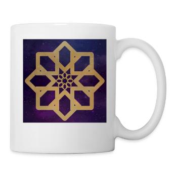 golden star symbol of squares - Universe - Mug - white - Right