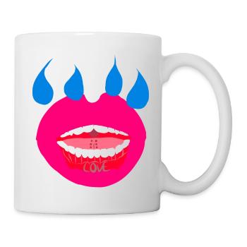 Lips seek tears v Love - Mug - white - Right