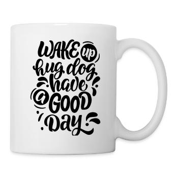 Hundefreunde_hug_dog - Tasse - Weiß - Rechts
