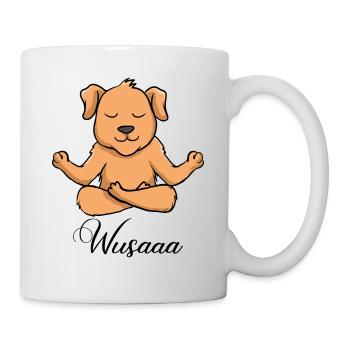 Auszeit Durchatmen Wusaaa Hund - Tasse - Weiß - Rechts