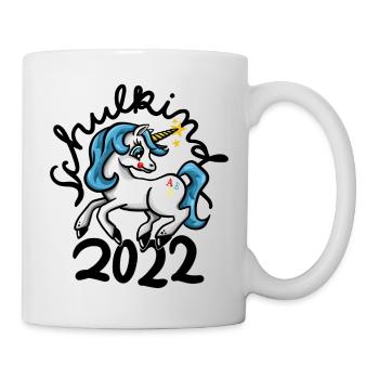 Einschulung Einhorn Schulkind 2022 Schulanfang - Tasse - Weiß - Rechts