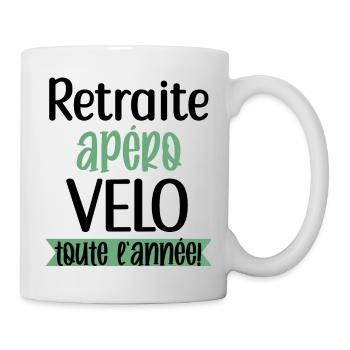Retraite apéro vélo toute l'année cadeau retraite - Mug blanc - blanc - Droite