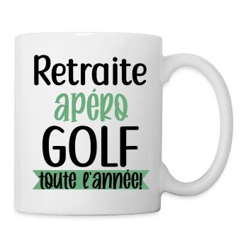 Retraite apéro Golf cadeau humour homme golfeur - Mug blanc - blanc - Droite