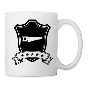 Armoiries de l’icône de scie - Mug blanc - blanc - Droite