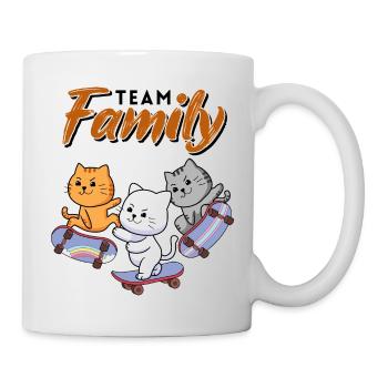team family cat skateboarding department head - Mug - white - Right