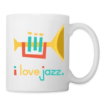 I love Jazz - Ich liebe Jazz Trompete Musiker - Tasse - Weiß - Rechts