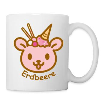 Eisbär Erdbeere - Tasse - Weiß - Rechts