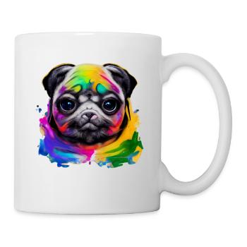 Carlin en couleur - Mug blanc - blanc - Droite