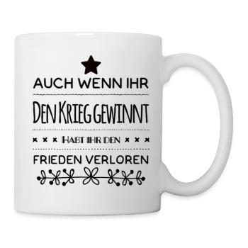 Krieg Frieden Freiheit Ukraine - Tasse - Weiß - Rechts