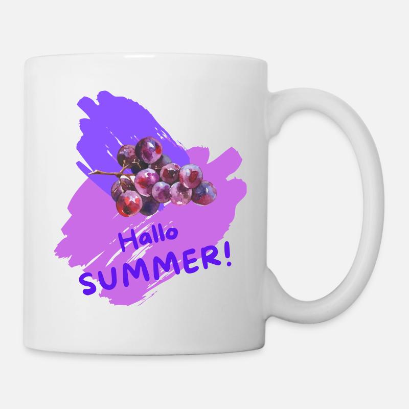 Hallo Sommer Frucht Ananas Urlaub Wärme Grape - Tasse - Weiß
