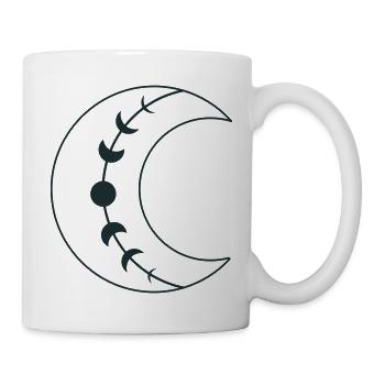 Large single BOHO crescent moon phases - Mug - white - Right
