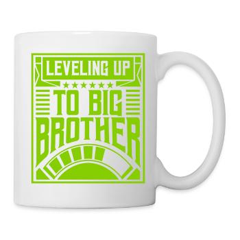 Leveling up big brother - Tasse - Weiß - Rechts
