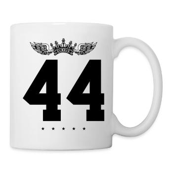 44 Zahl Krone - Tasse - Weiß - Rechts