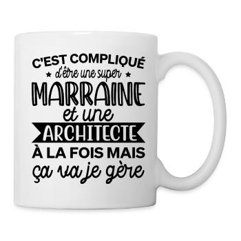 Compliqué d'être un marraine et une architecte - Mug blanc - blanc - Droite