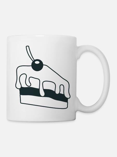 Kirschkuchen - Tasse - Weiß