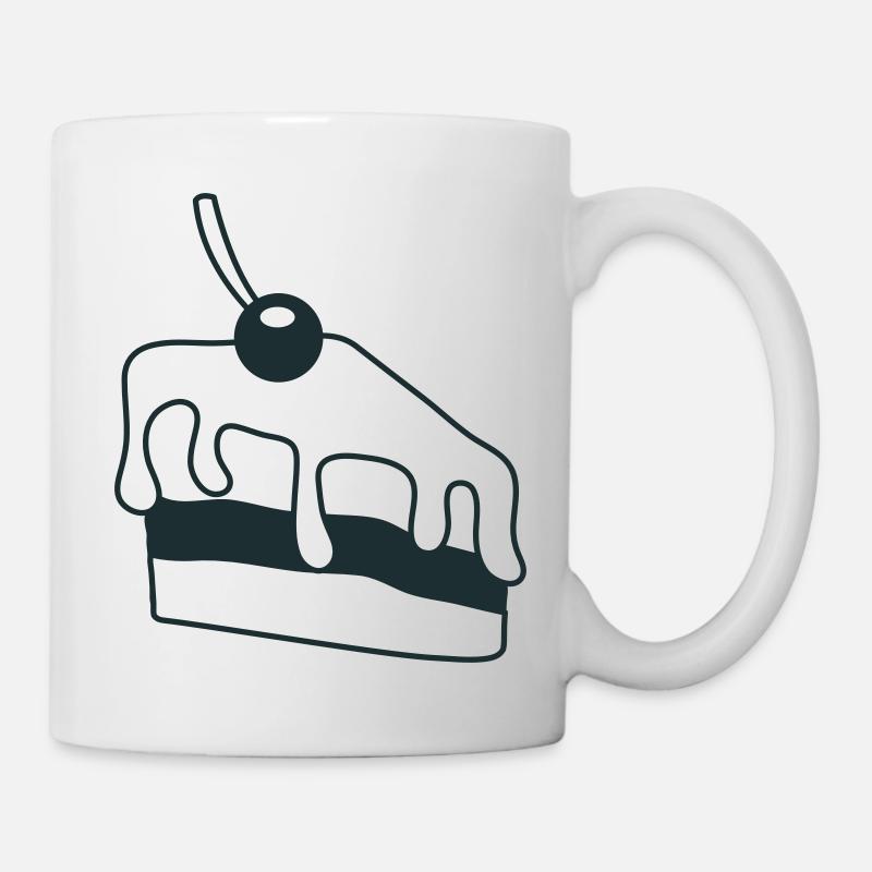 Kirschkuchen - Tasse - Weiß