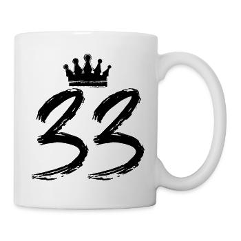 33 Zahl Krone - Tasse - Weiß - Rechts