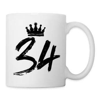 34 Zahl Krone - Tasse - Weiß - Rechts