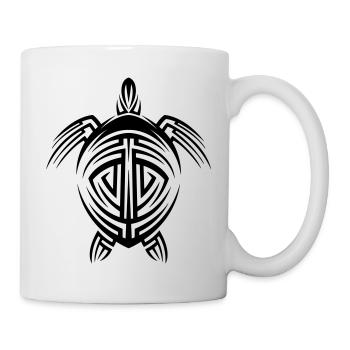 Turtle Tribal Tattoo - Mug - white - Right