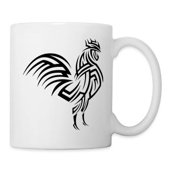 Hahn Tribal Tattoo - Tasse - Weiß - Rechts