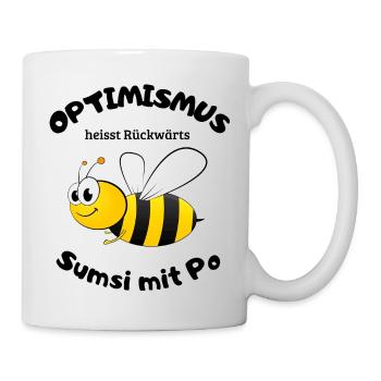 Optimismus heisst rückwärts "Sumsi mit Po" - 2 - Tasse - Weiß - Rechts