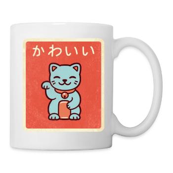 Vintage japonais Kawaii Cat' Cool Cats Graphique - Mug blanc - blanc - Droite