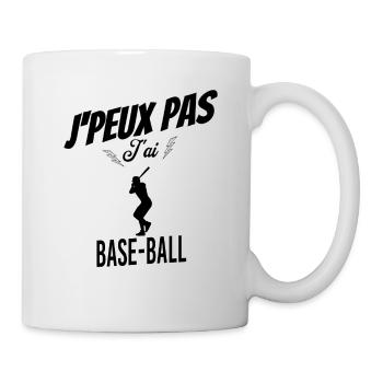 J'peux pas j'ai base-ball - Mug blanc - blanc - Droite