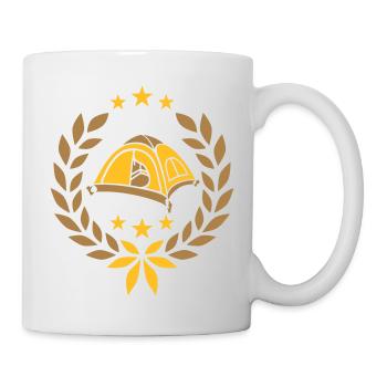 Stars Laurel Wreath Camping Tent - Mug - white - Right